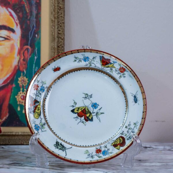 VINTAGE bord P. Regout & Co. Vlinder