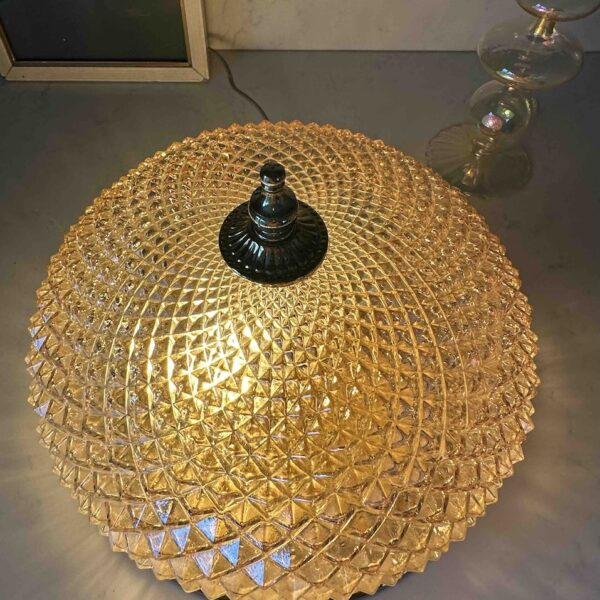 Glazen RZB plafond/wand lamp met dennenappelmotief