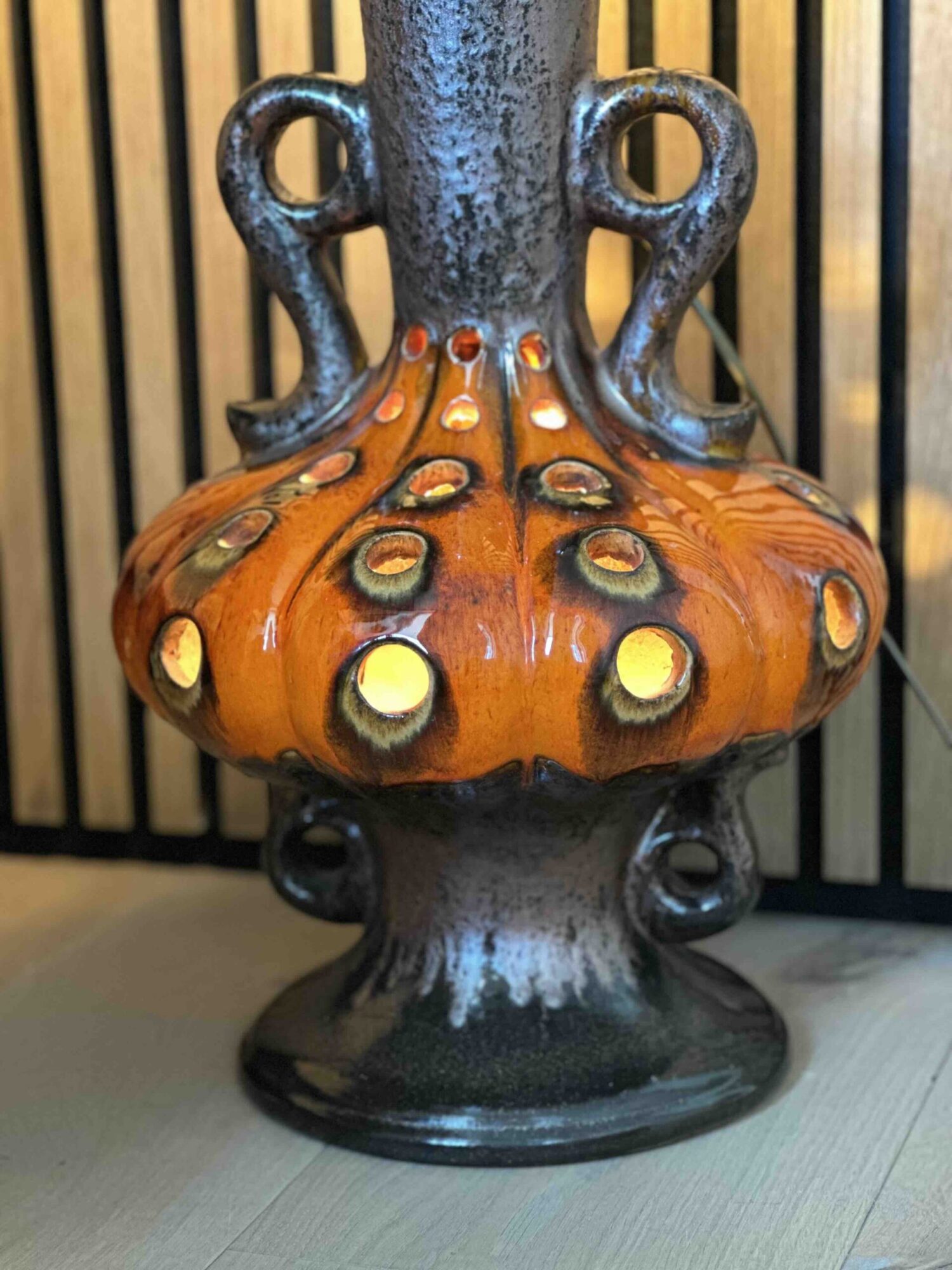 West Germany grote keramieke vloerlamp zonder kap - Afbeelding 9