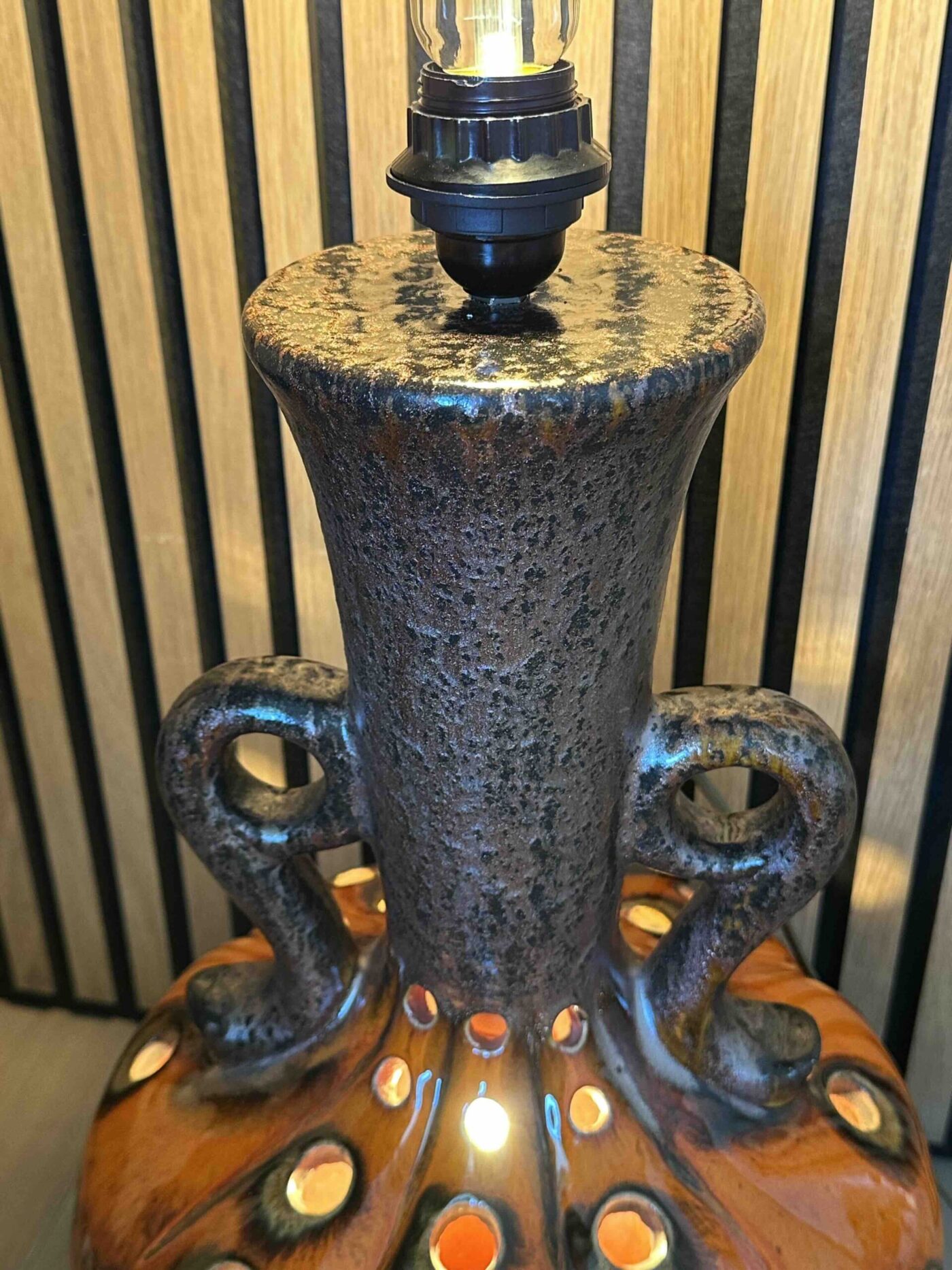 West Germany grote keramieke vloerlamp zonder kap - Afbeelding 7